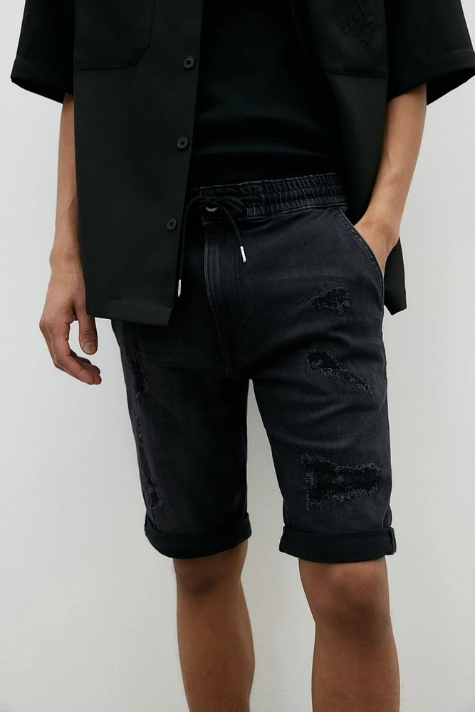 Hybrid Slim Denim Shorts