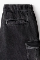 Loose Denim Cargo Shorts