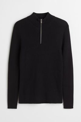 Muscle Fit Rib-knit Sweater