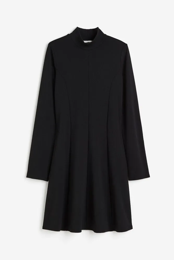 Mock-turtleneck Jersey Dress