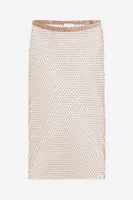 Rhinestone-embellished Net Skirt