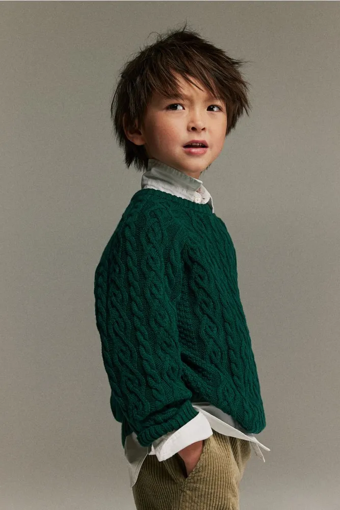 Cable-Knit Cotton Sweater