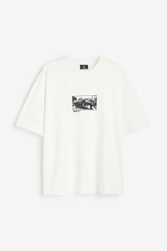 Oversized Fit Printed Mesh T-shirt - Black/New York - Men