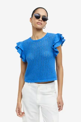 Pointelle-knit Top
