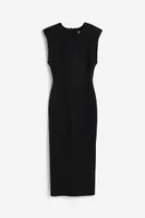 Shoulder-pad Midi Dress