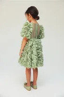 Fabric Flower-covered Dress
