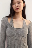 Double-layered Ladder-stitch-look Top