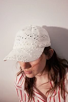 Cap with Eyelet Embroidery