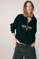 Oversized Half-zip Sweatshirt