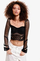 Crochet-look Crop Top