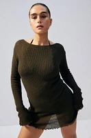 Knit Dress with Low-cut Back