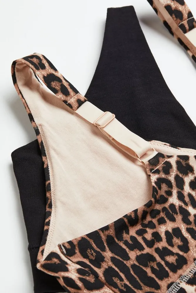 Maindenform Girls' 2pk Lace Back Seamless Leopard Printed Bralette