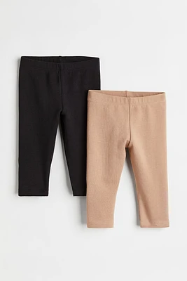 2-pack Cotton Leggings with Brushed Inside