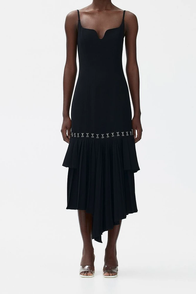 Asymmetric Dress with Layered Skirt