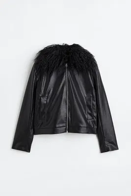 Veste avec col duveteux