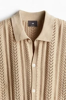 Regular Fit Pointelle-knit Shirt