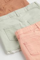 3-pack Lace-trimmed Twill Shorts