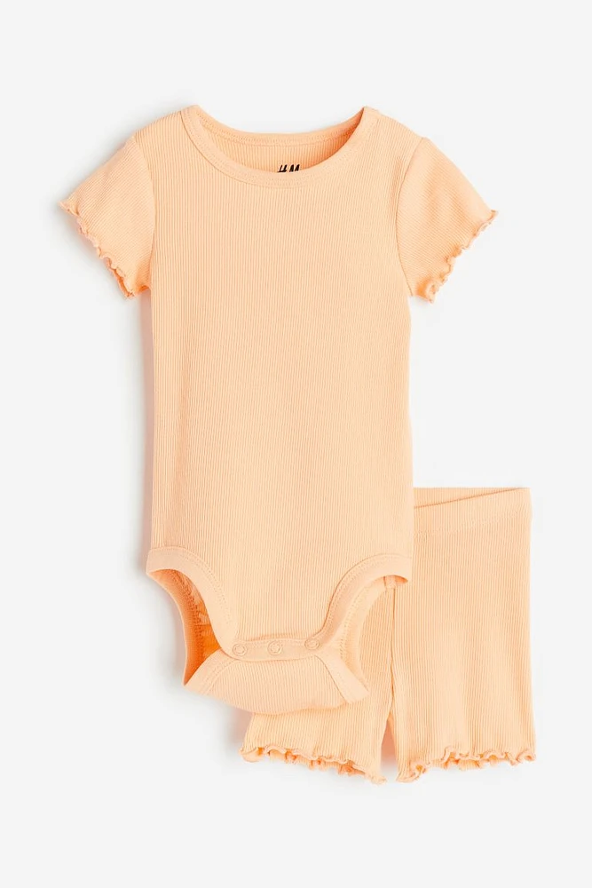 2-piece Ribbed Cotton Set