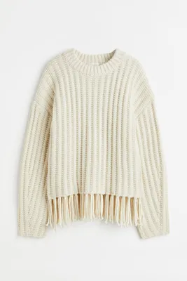 Fringe-trimmed Sweater