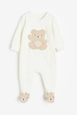 Velour Pajama Jumpsuit with Covered Feet
