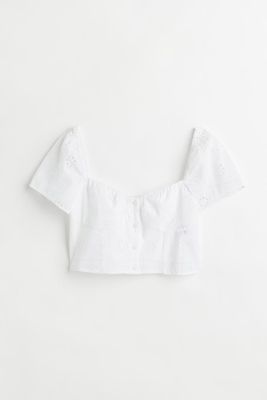 Eyelet Embroidered Top