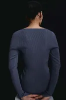 Square-neck Rib-knit Dress