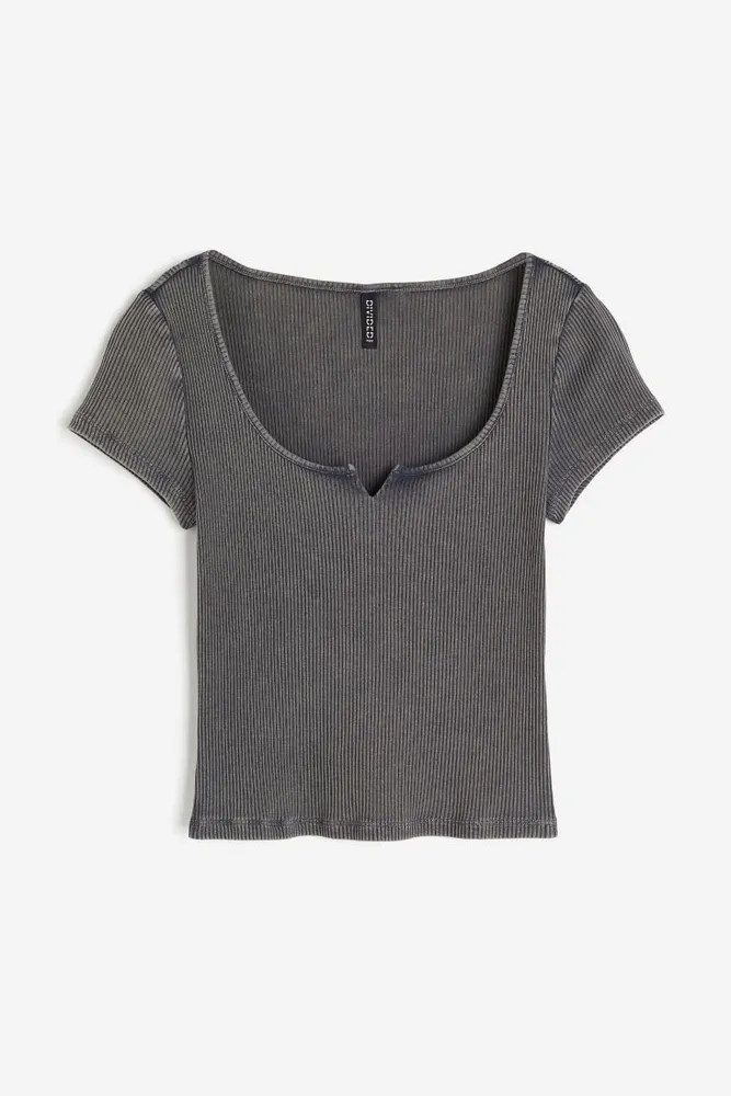 Washed-look Ribbed Top