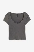 Washed-look Ribbed Top