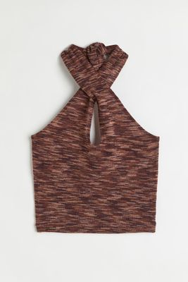 Fine-knit Halterneck Top