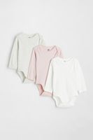 3-pack Long-sleeved Cotton Bodysuits