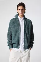 Regular Fit Zip-front Cardigan