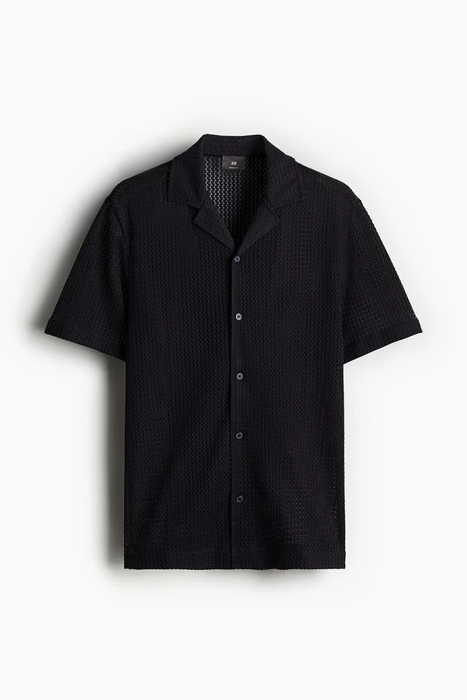 Regular Fit Textured-knit Resort Shirt