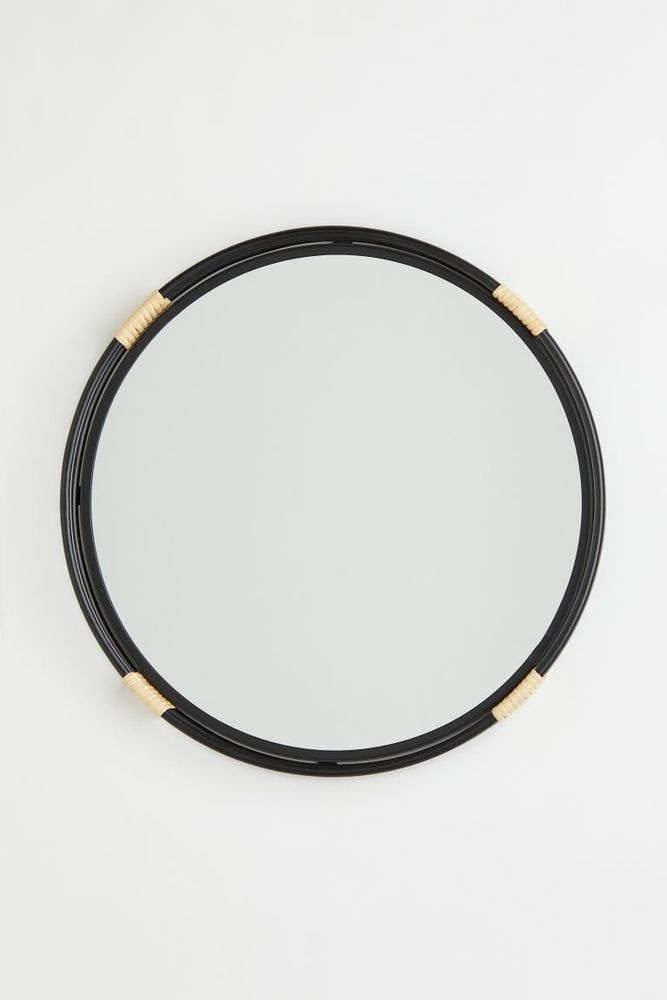 Mirror with Rattan and Metal Frame