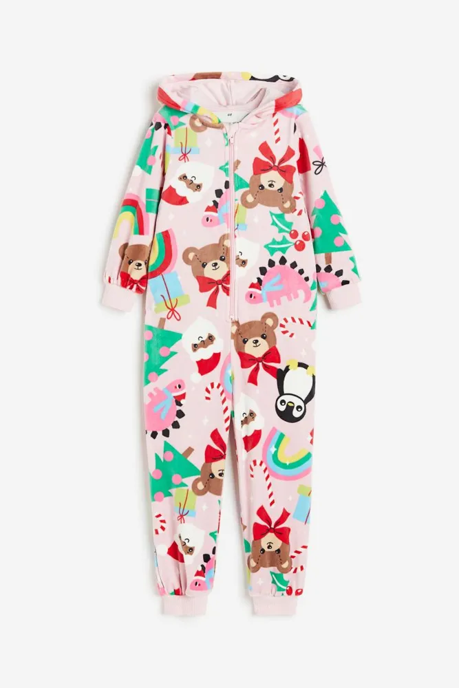 Patterned Fleece Jumpsuit