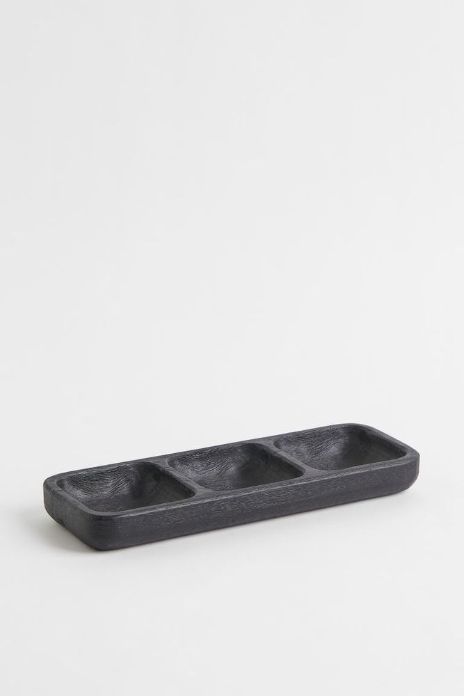 Three-compartment Wooden Dish