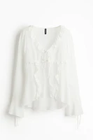 Chiffon Blouse with Flounces