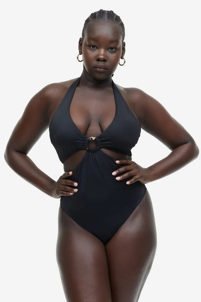 Chain High Neck One-piece Swimsuit