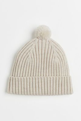 Rib-knit Wool Hat
