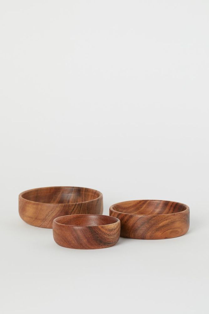 3-pack Wooden Bowls