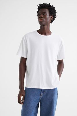 Regular Fit Ribbed Cotton T-shirt
