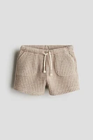 Waffled Cotton Shorts