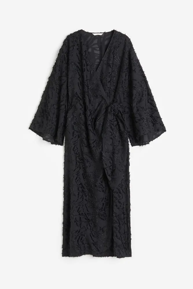 Jacquard-weave Wrap Dress