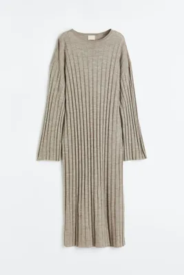 Rib-knit Merino Wool Dress