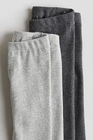 2-pack Ribbed Cotton Leggings