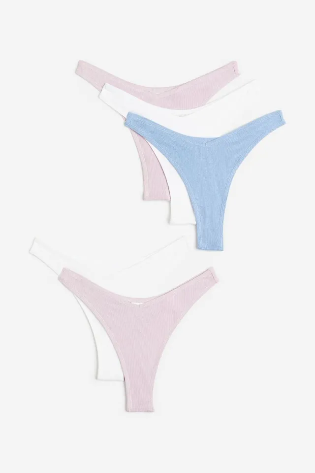 Multi-Color Ribbed Seamless Thong Underwear Set– PinkBlush