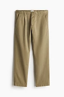 Regular Fit Cropped Cotton Chinos