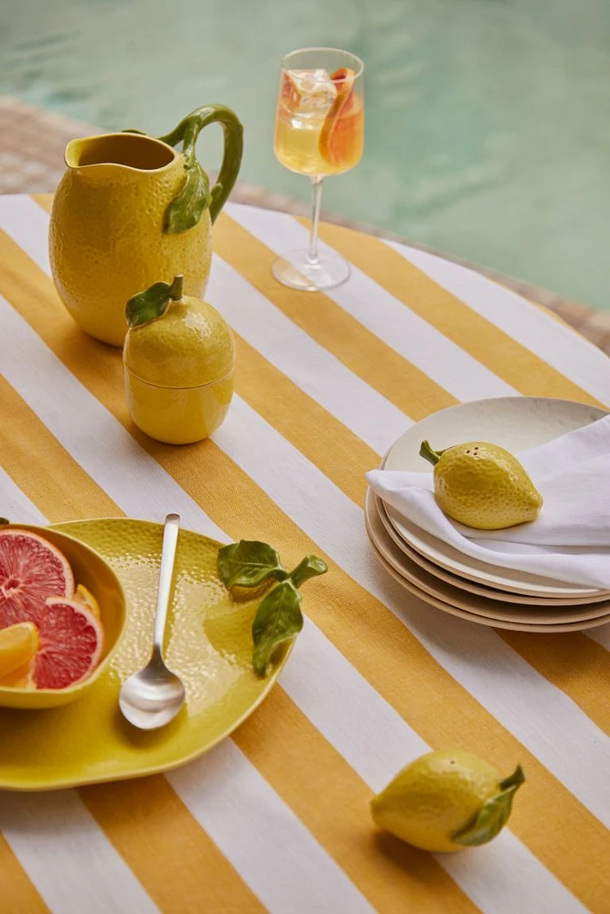 Lemon-shaped Stoneware Serving Plate