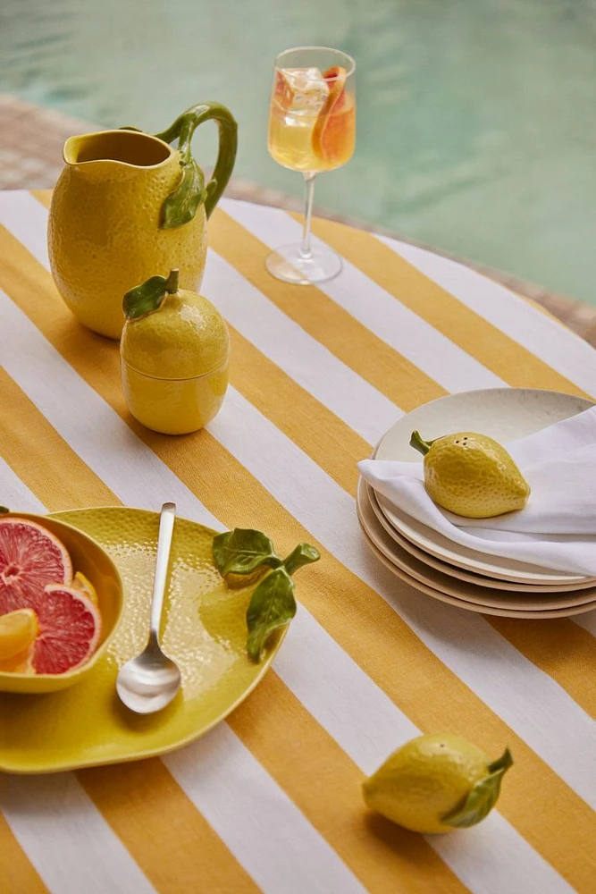 Lemon-shaped Stoneware Serving Plate