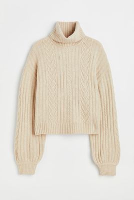 Cable-knit Turtleneck Sweater