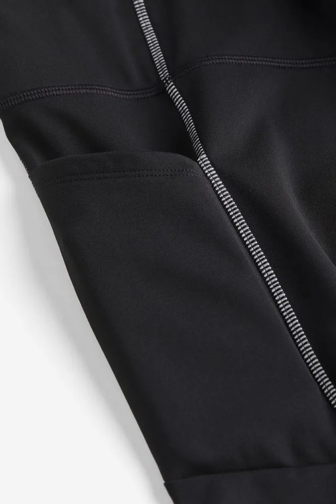 DryMove™ Warm Running Tights with Pocket Detail - Black - Ladies